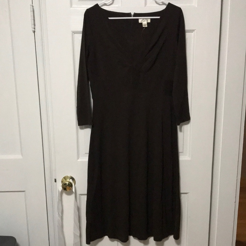 LOFT brown Jersey dress criss cross style top